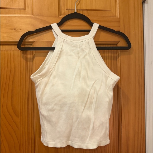 White Ribbed Halter Top - Picture 2 of 2